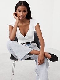 Crossover Front Shirred Top