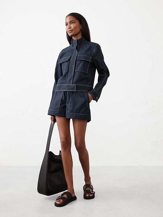 Twill Cargo Pull-On Short