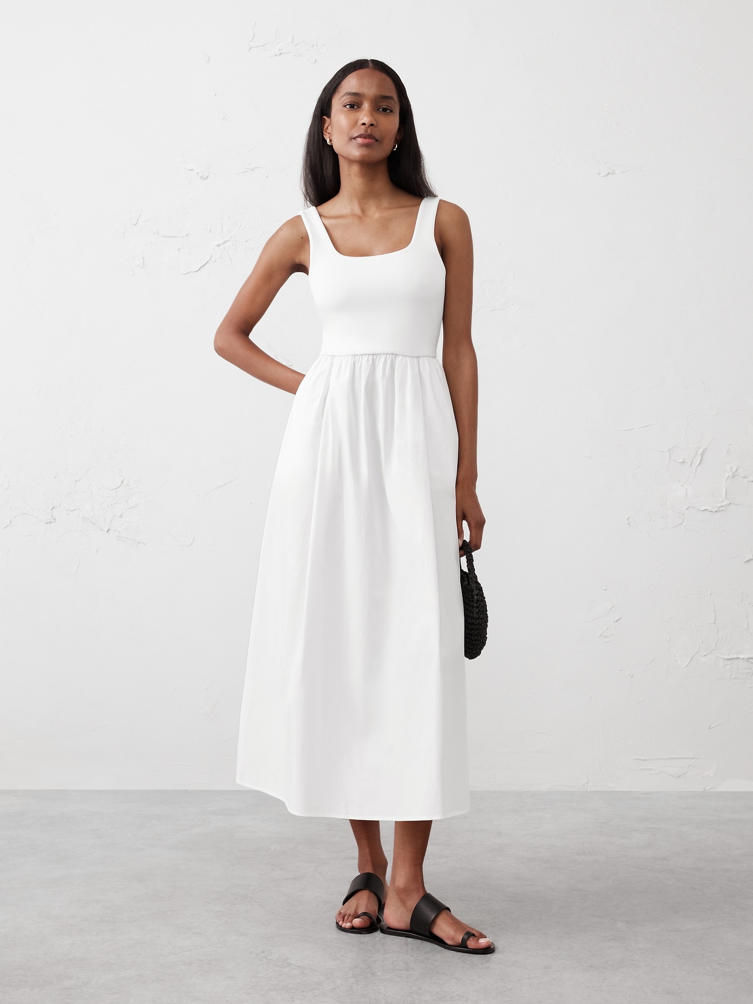 Tank Mixed Media Midi Dress