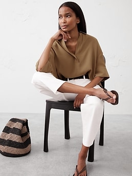 トップス theredthread S loop drape tops gry THEREDTHREAD / ザレッドスレッド】S loop drape tops