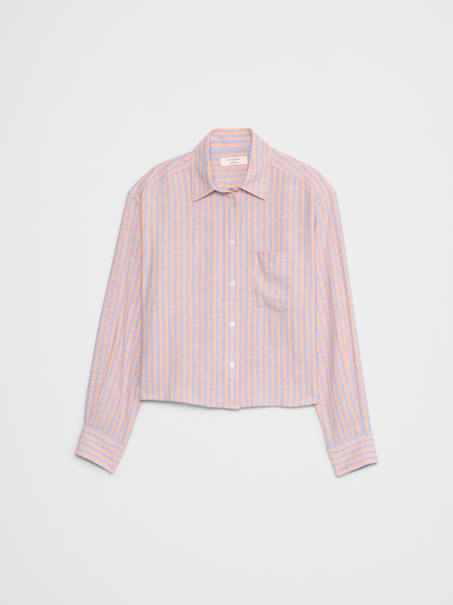 Linen-Blend Cropped Shirt