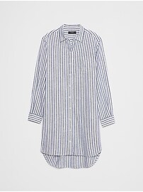 Linen-Blend Mini Shirtdress