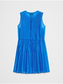 Pleated Organza Mini Dress