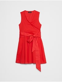 Voile Wrap-Waist Mini Dress