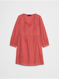 Voile Puff-Sleeve Peplum Mini Shift