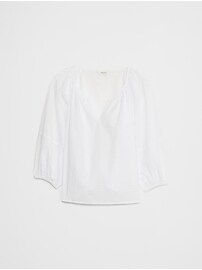 Lantern Sleeve Eyelet Top