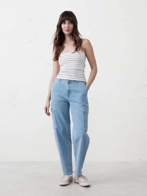 Slim Barrel High-Rise Utility Jean