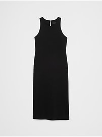 Racer-Neck Knit Midi Dress