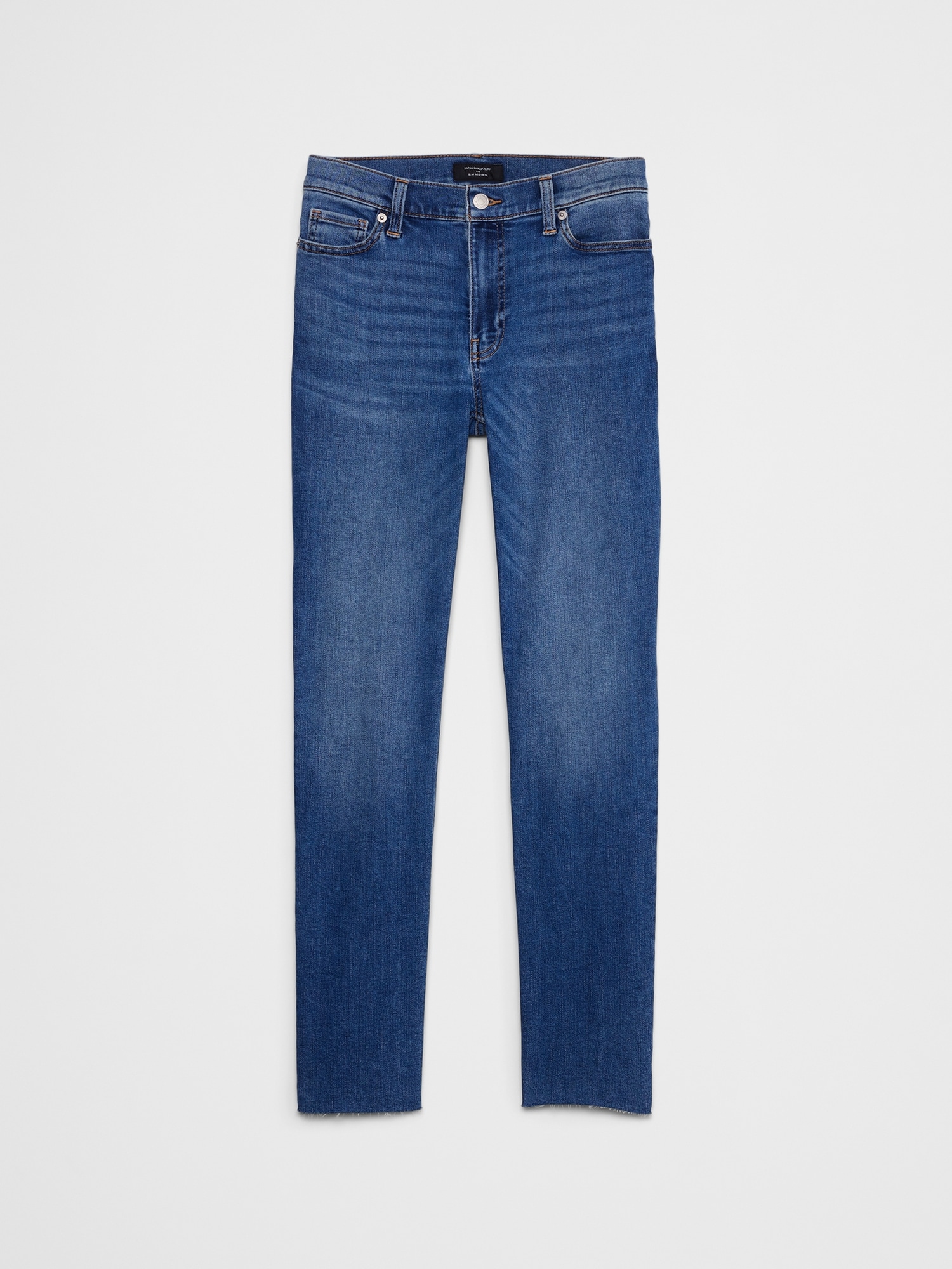 Mid-Rise Slim Raw-Hem Jean