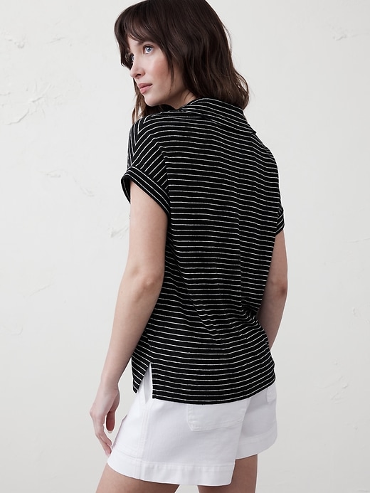 Linen-Blend Johnny Collar Shirt | Banana Republic Factory