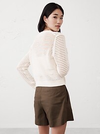 Open Stitch Cardigan Sweater