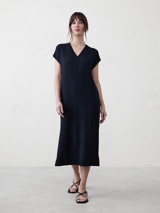Seamed Midi Sweater Dress