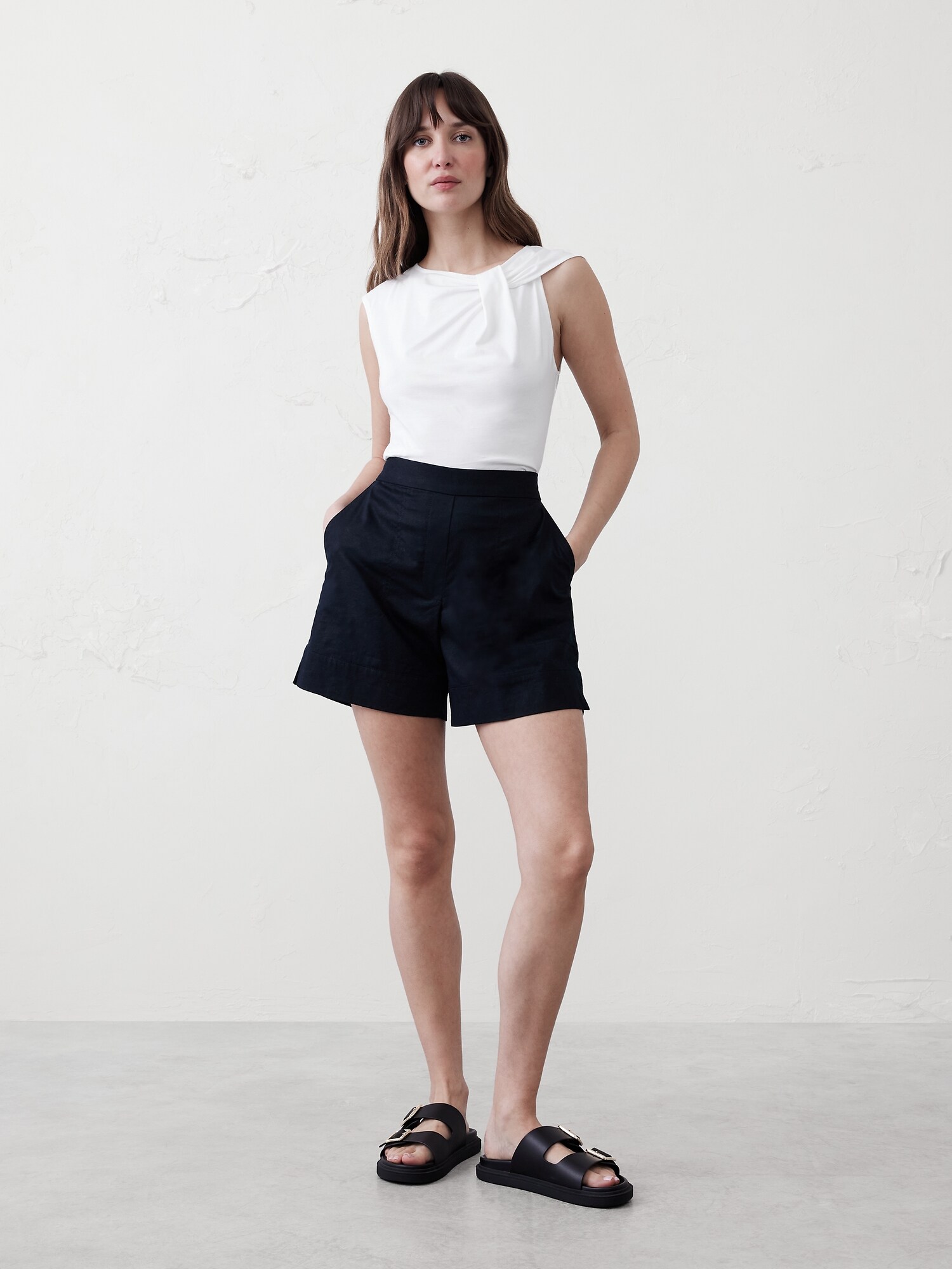 Premium Cotton Twist Shoulder Top