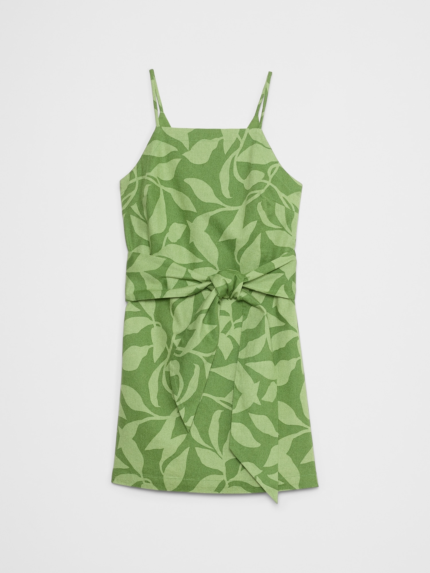 Linen-Blend Open-Back Mini Dress
