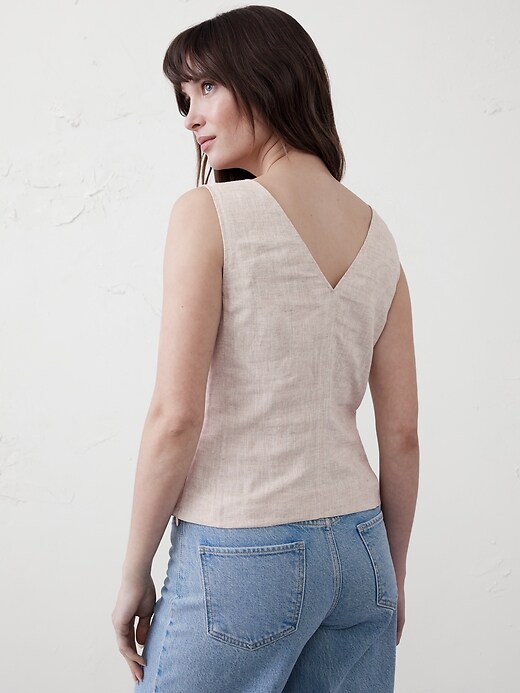 Linen-Blend Corset Top