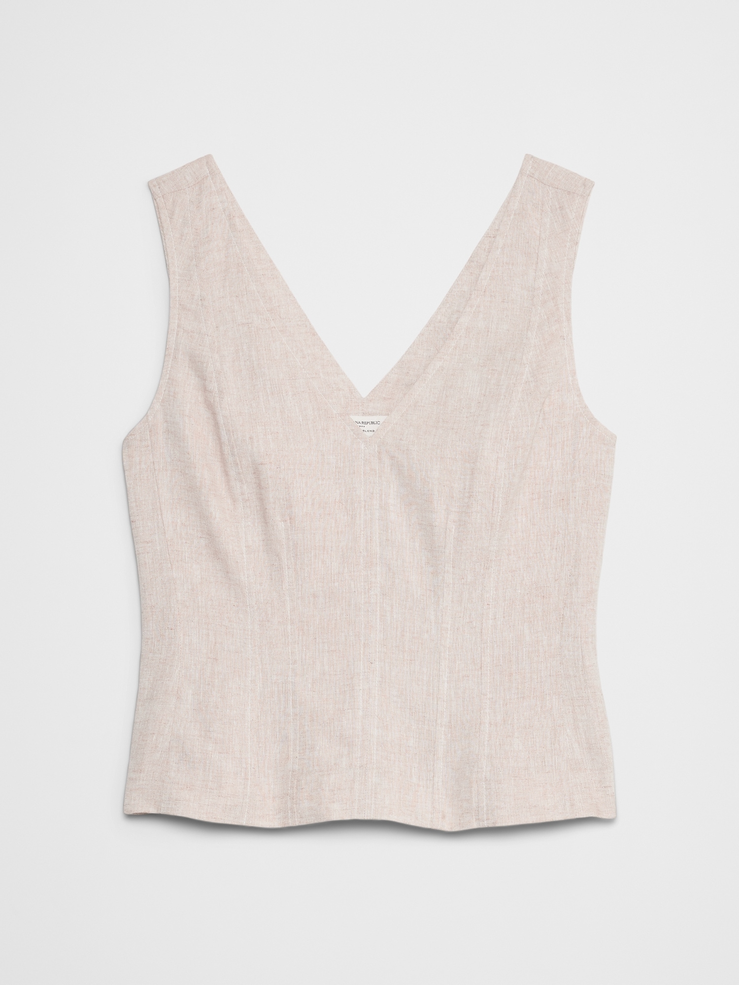 Linen-Blend Corset Top