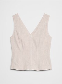 Linen-Blend Corset Top