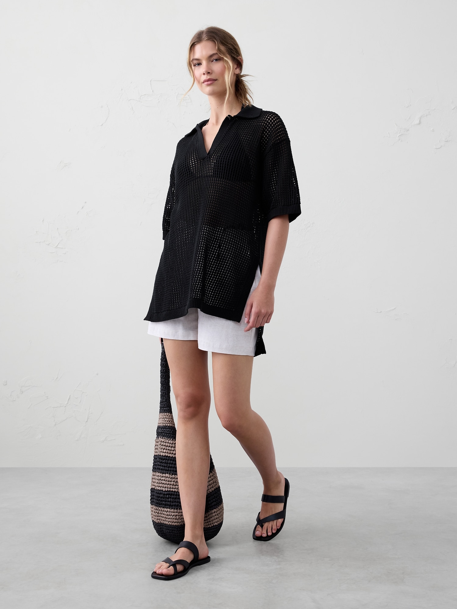 Open Stitch Sweater Cover-Up
