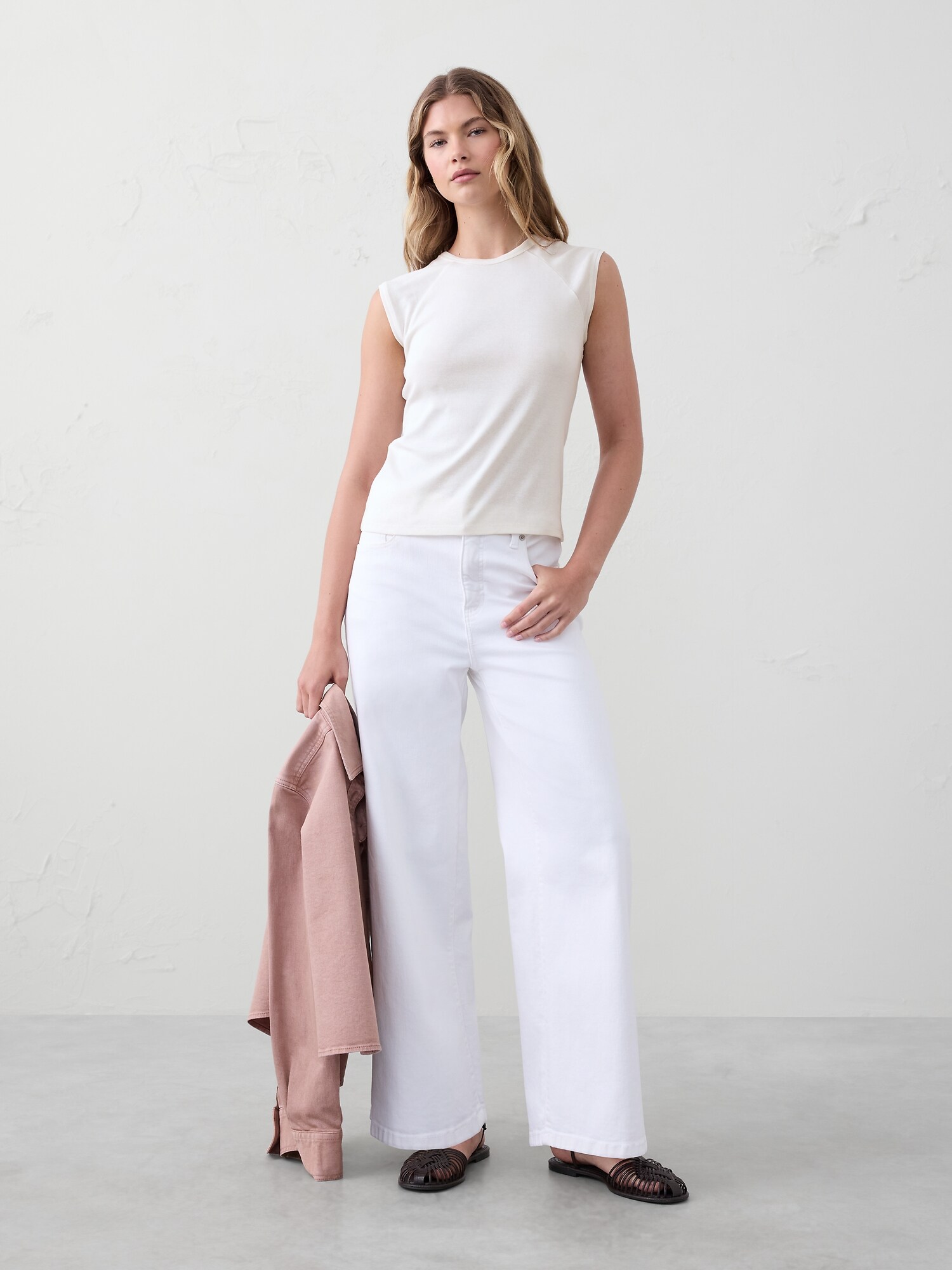 Ribbed High-Crew Top