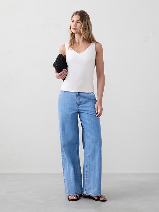 Strappy Patchwork Sweater Tank