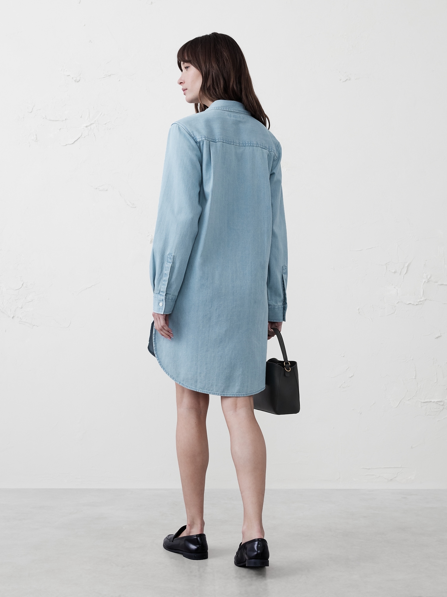 Chambray Mini Shirtdress