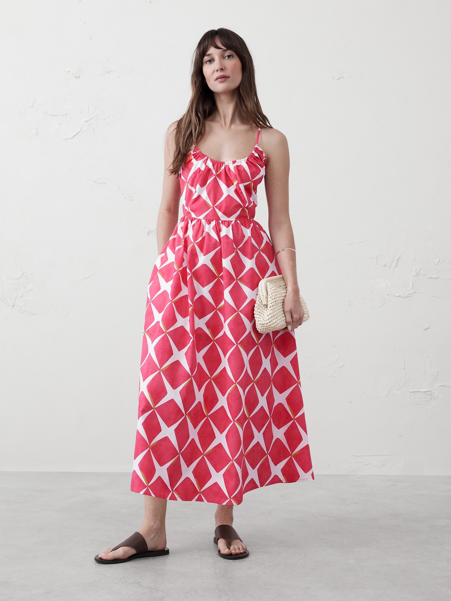 Poplin Halter Midi Dress