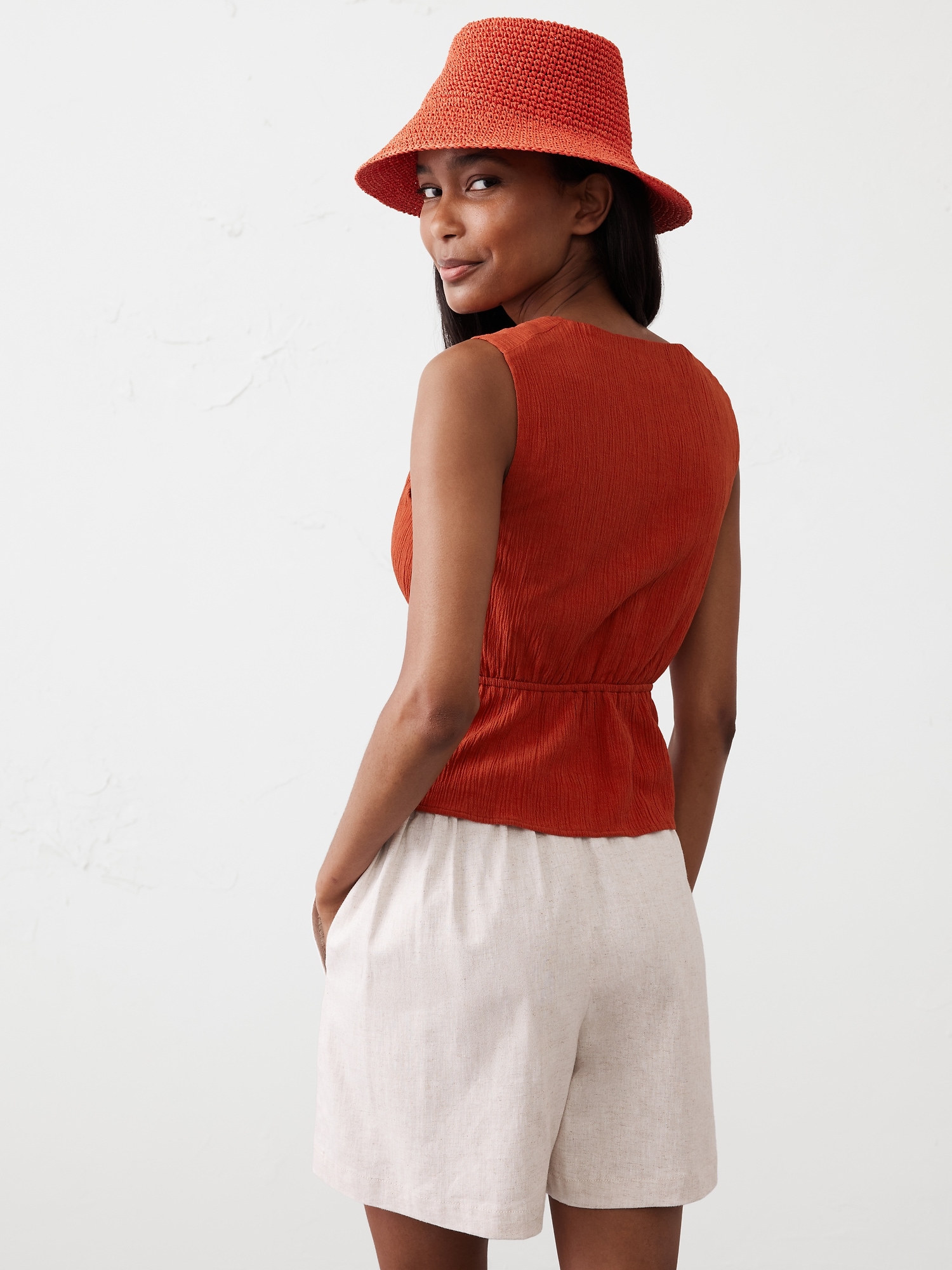 Pleated Crinkle Top