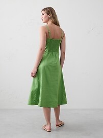 Denim Seamed Midi Dress