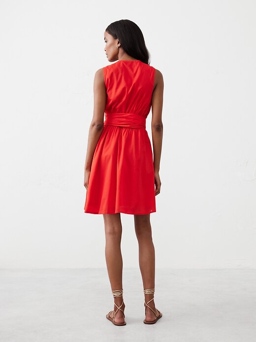 Voile Wrap-Waist Mini Dress