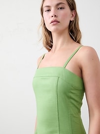 Denim Seamed Midi Dress
