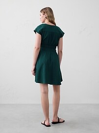 Voile Shirred-Waist Mini Dress