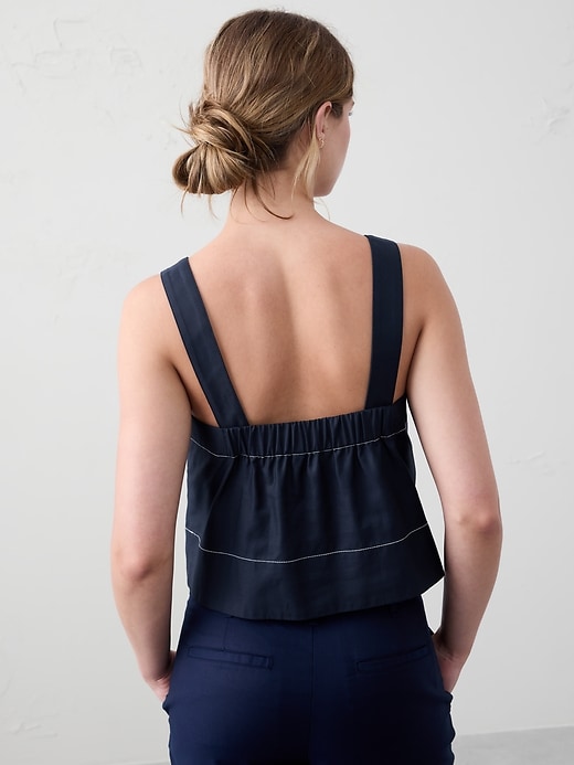 Boxy Topstitch Cropped Top
