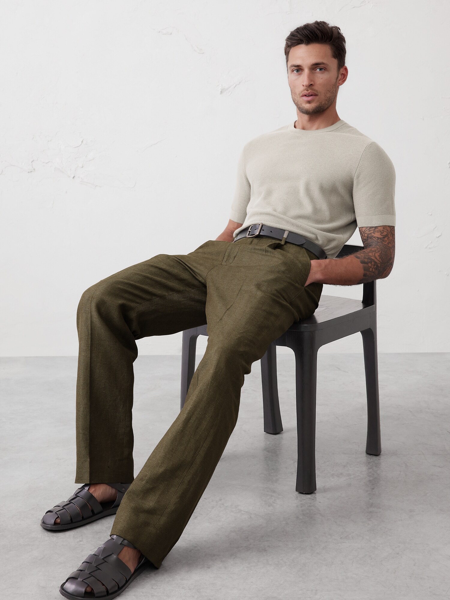 Harbor Linen-Blend Wide-Leg Pant