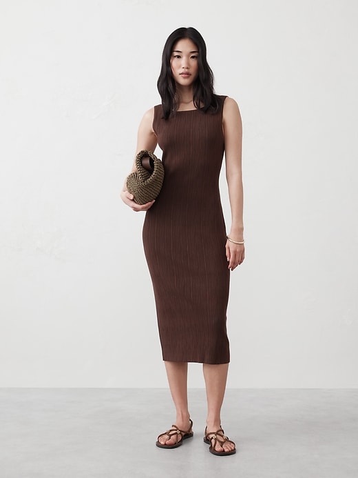 Seamed Midi Sweater Dress