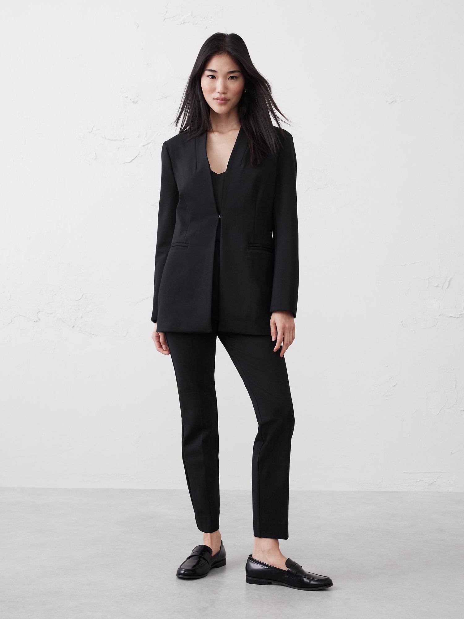 Ponte Collarless Blazer
