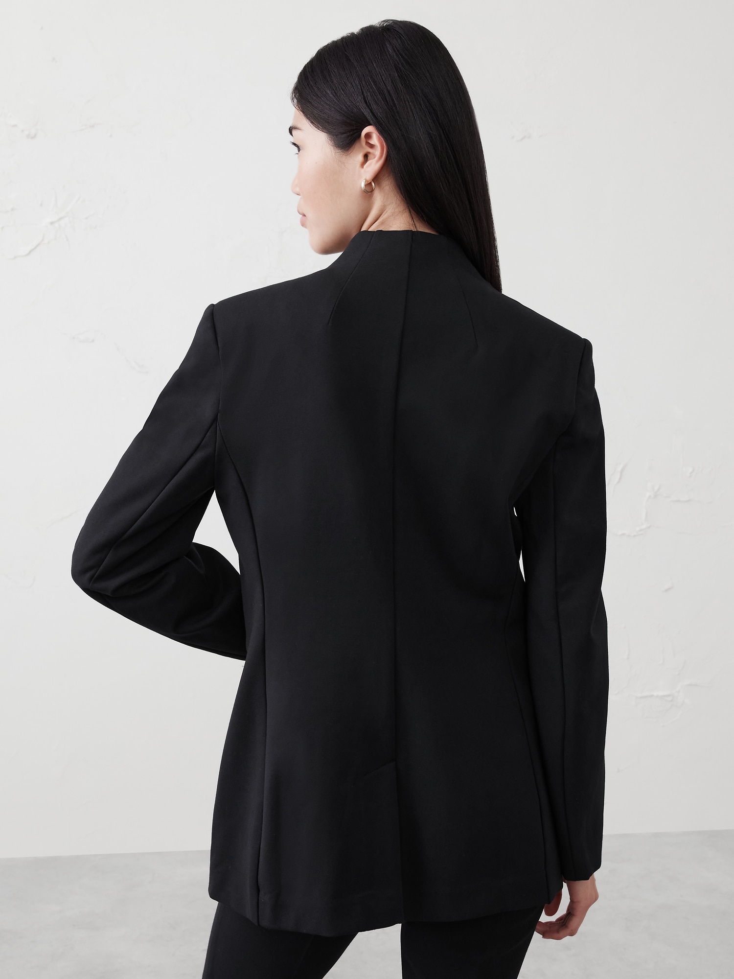 Ponte Collarless Blazer