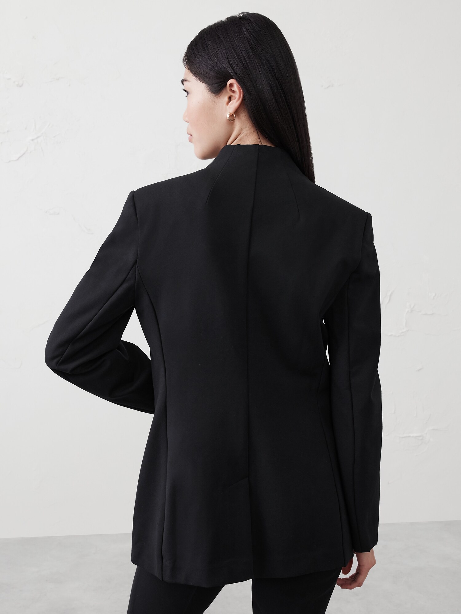 Ponte Collarless Blazer