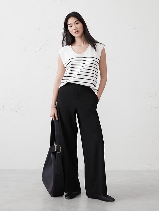 【2plan】Hender semi wide slacks Hayden Wide-Leg Pant | Banana Republic Factory