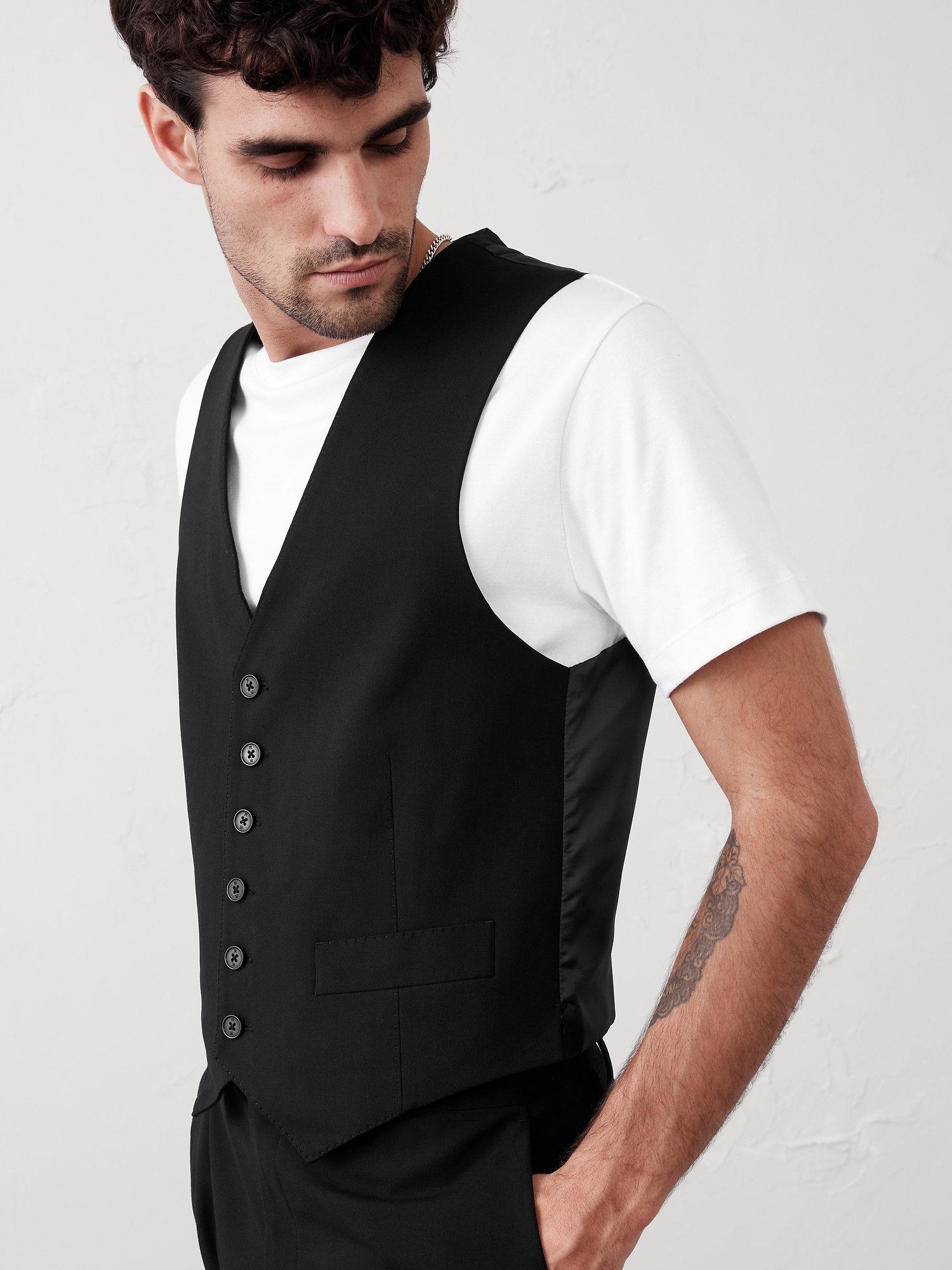 Modern Classic Plain Weave Suit Vest
