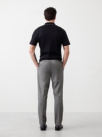 Tailored-Fit Luxe Crosshatch Light Gray Suit Trouser