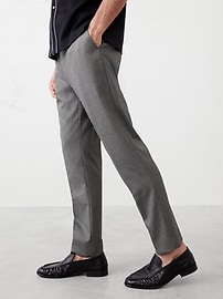 Tailored-Fit Luxe Crosshatch Light Gray Suit Trouser