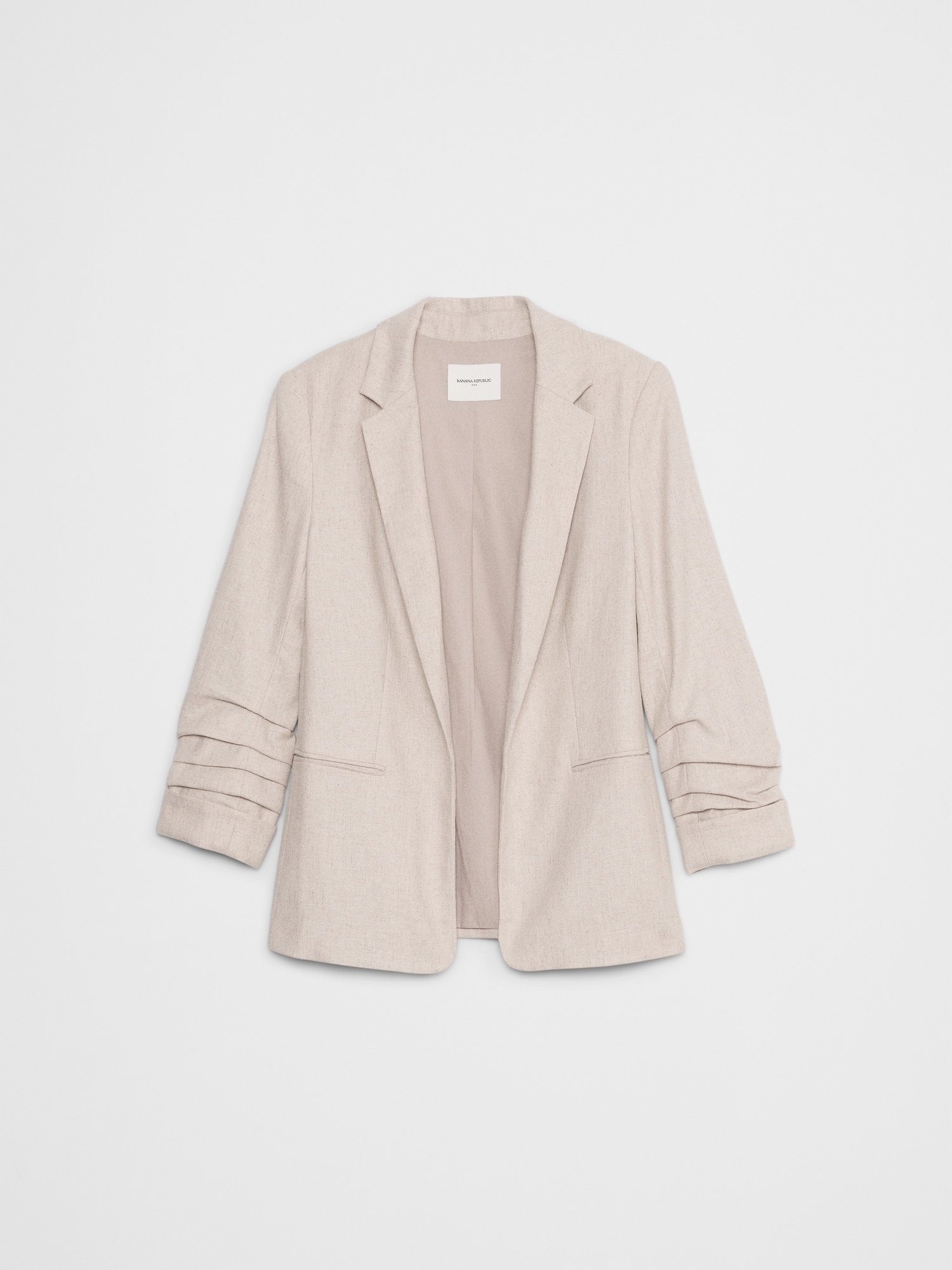 Linen-Blend Herringbone Hayden Blazer