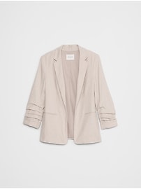 Linen-Blend Herringbone Hayden Blazer