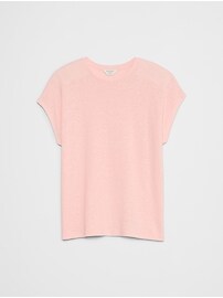 Linen-Blend Dolman T-Shirt