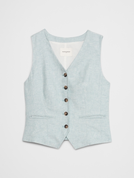 【HI FI FNK】Dine Linen Vest If Only Studio Pinstripe Cotton-Linen Vest | Saks Fifth Avenue