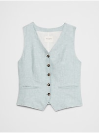 Linen-Blend Classic Vest