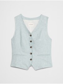 Linen-Blend Classic Vest