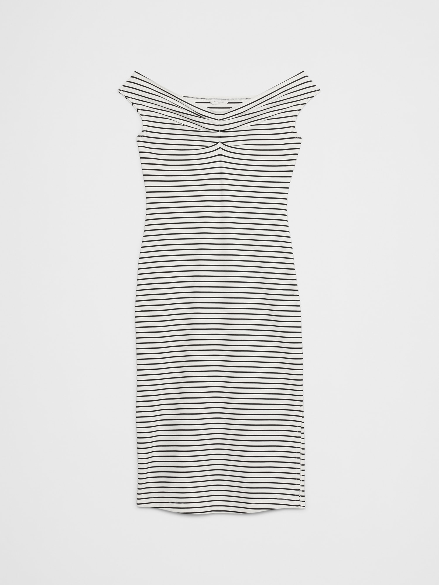 Off-Shoulder Knit Midi Dress