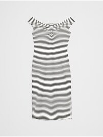Off-Shoulder Knit Midi Dress