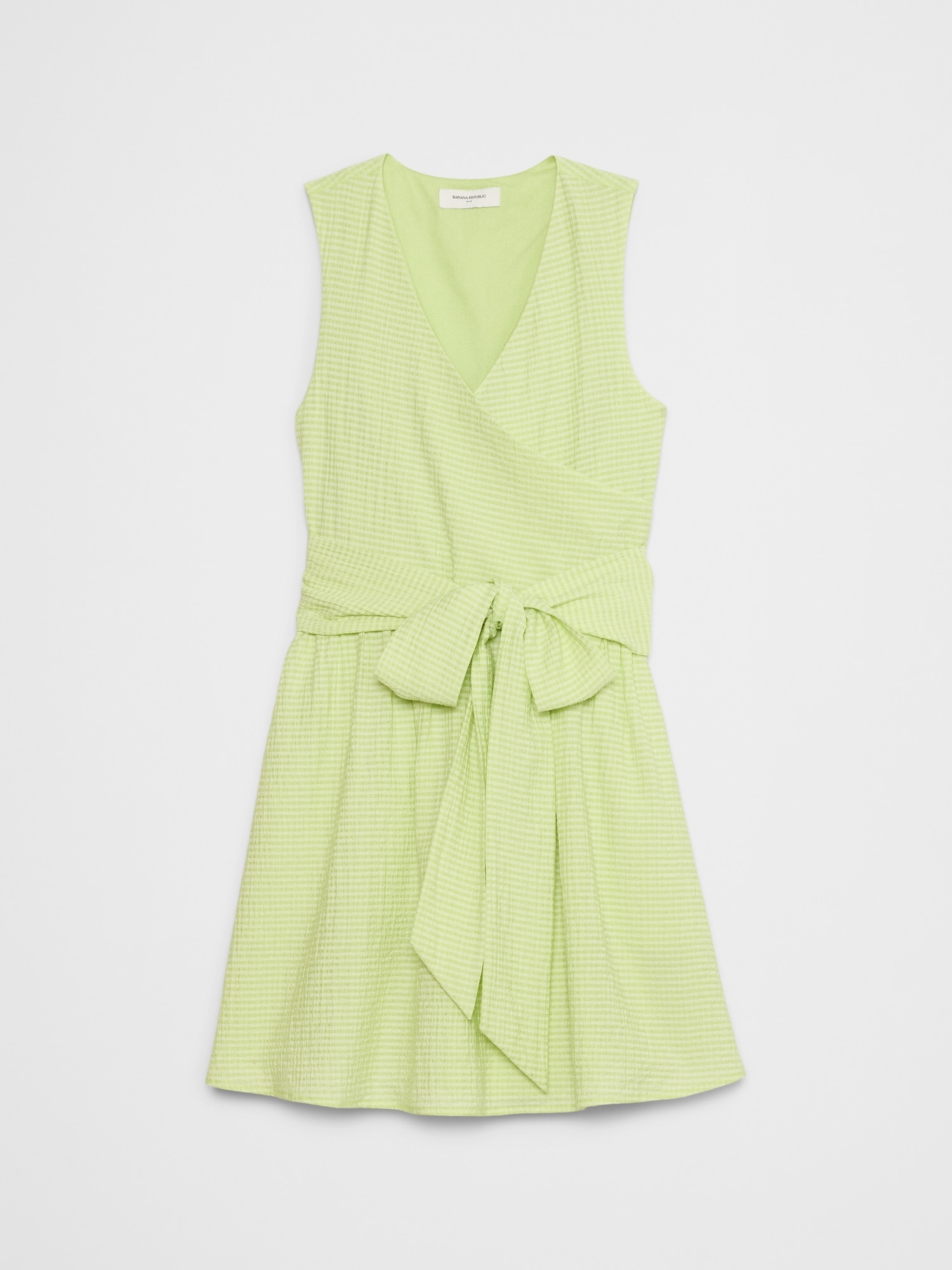 Textured Wrap-Waist Mini Dress